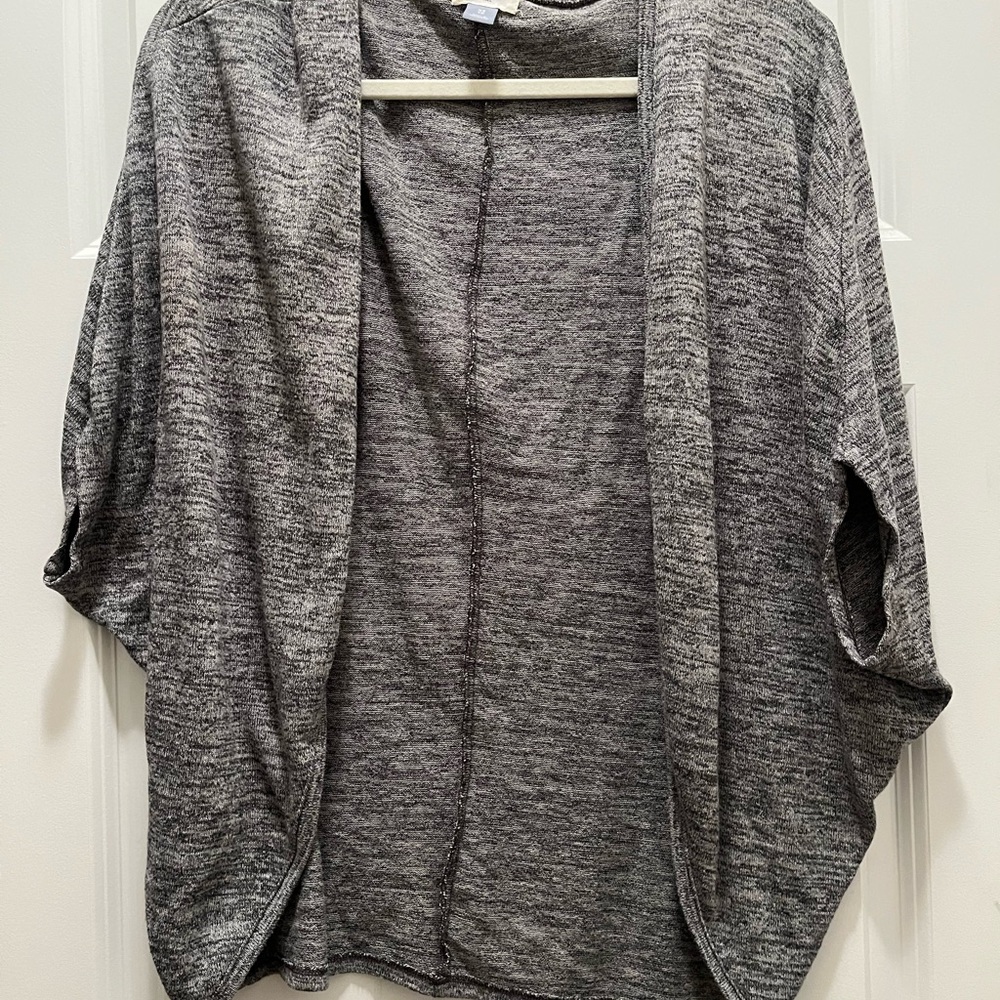 Gray Open-Front Women's Sweater